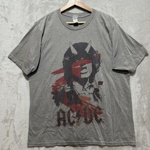ACDC Shirt Mens Size XL Gray Band Tee Rock Music Vintage Style Graphic 2009